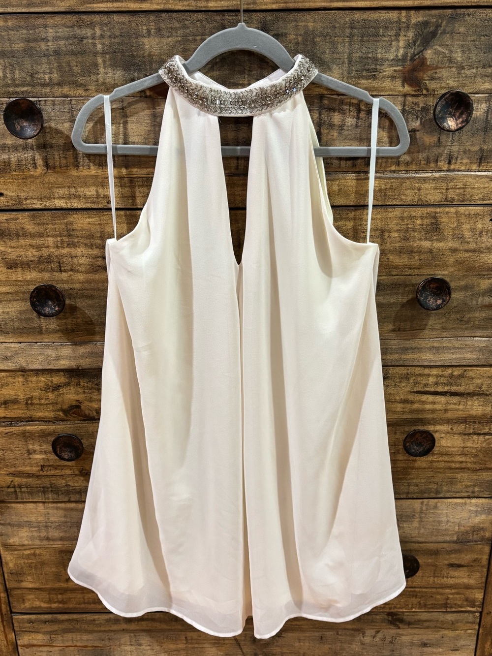 Impressions Beaded Halter Dress